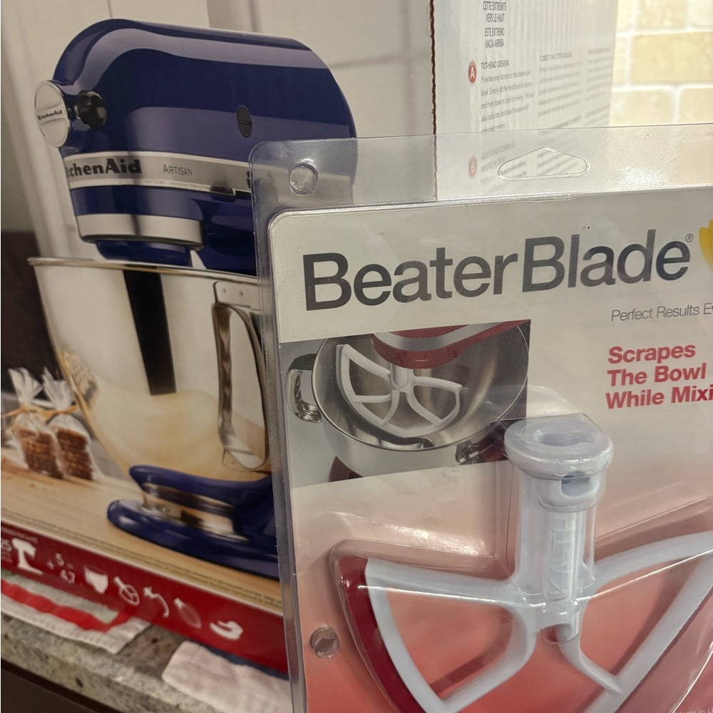 NEW IN BOX Must Go! Unopened KitchenAid Cobalt Blue Stand Mixer NIB Beater Blade - Picture 7 of 9